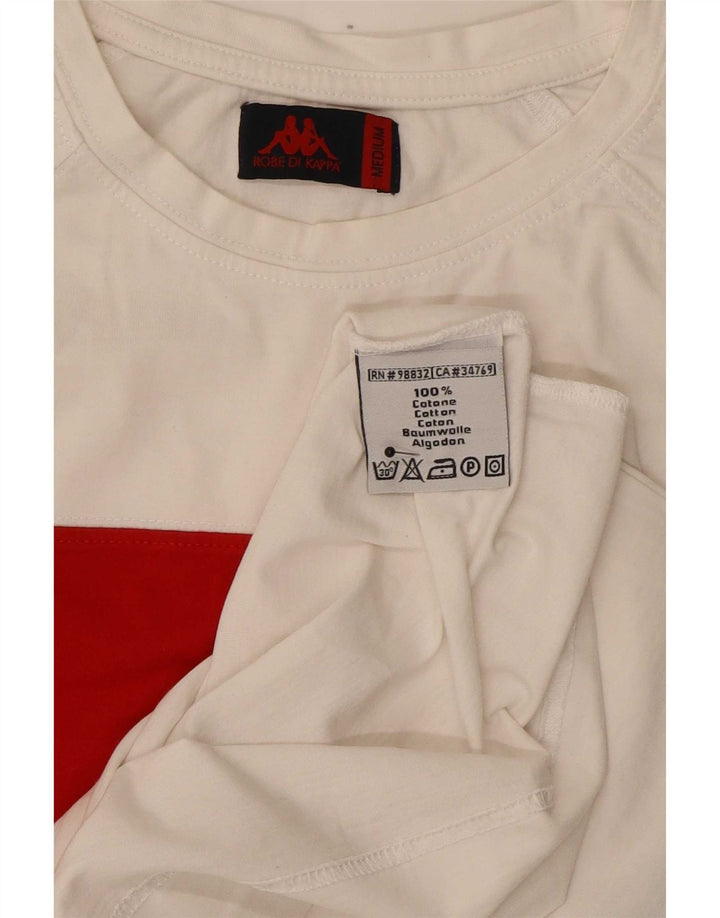 T-shirt da uomo Kappa Top in cotone color block bianco medio