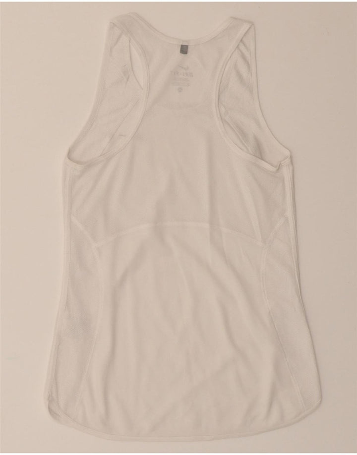 NIKE Womens Dri Fit Vest Top UK 4 XS White Polyester Vintage Nike and Second-Hand Nike from Messina Hembry 