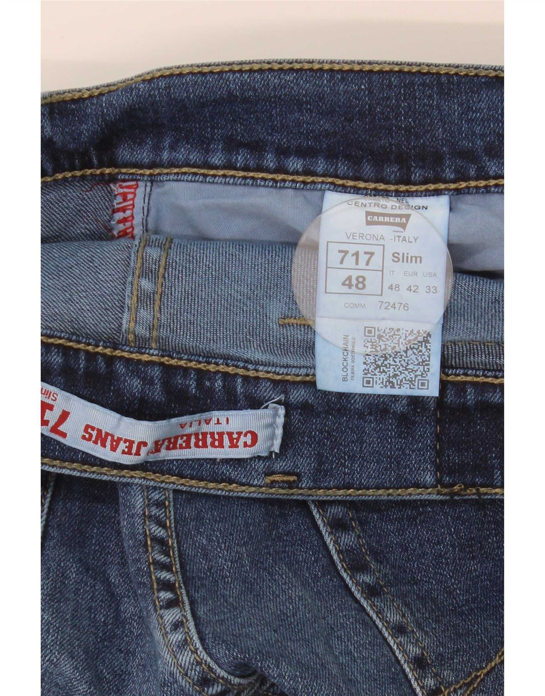 Jeans Carrera Uomo 717 Slim IT 48 Medio W33 L32 Blu Cotone