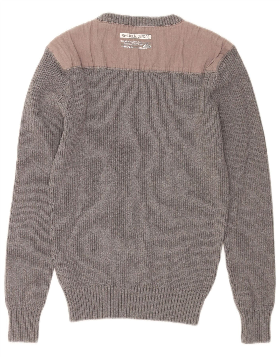 Maglione maglione girocollo da uomo Jack & Jones in cotone color block grigio medio