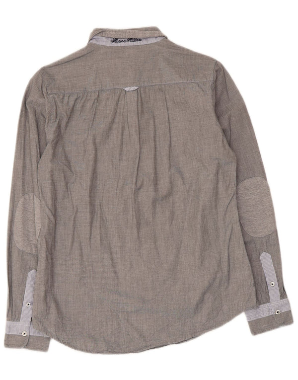MARINA MILITARE Camicia da donna UK 12 Cotone gessato grigio medio
