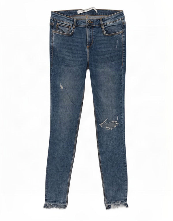 Jeans skinny effetto consumato Trafaluc da donna Zara EU 40 medio W30 L26 blu