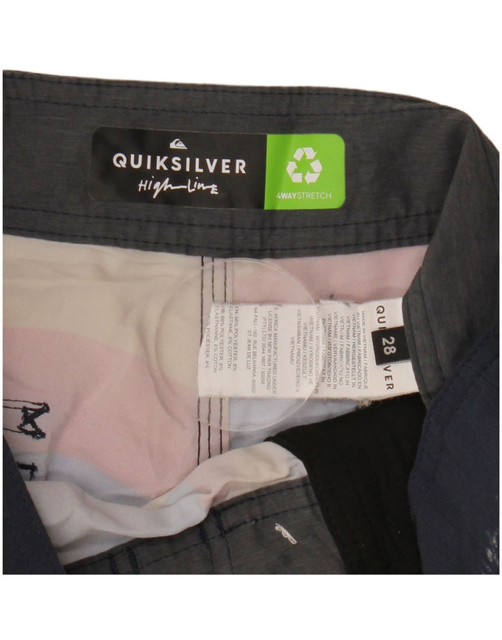 Pantaloncini da bagno da uomo Quiksilver piccoli in poliestere a righe multicolori