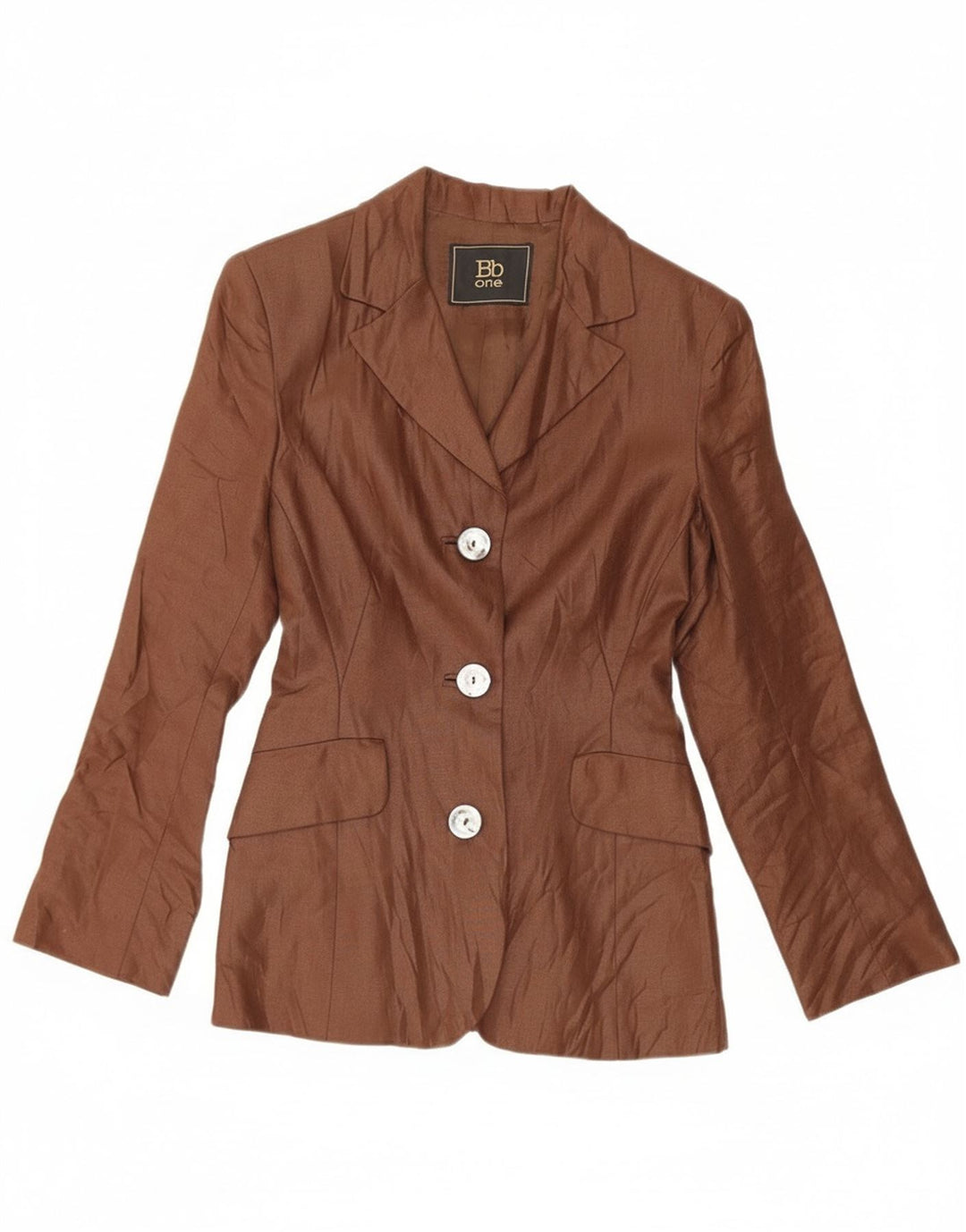 Giacca blazer vintage da donna a 3 bottoni UK 10 piccola marrone