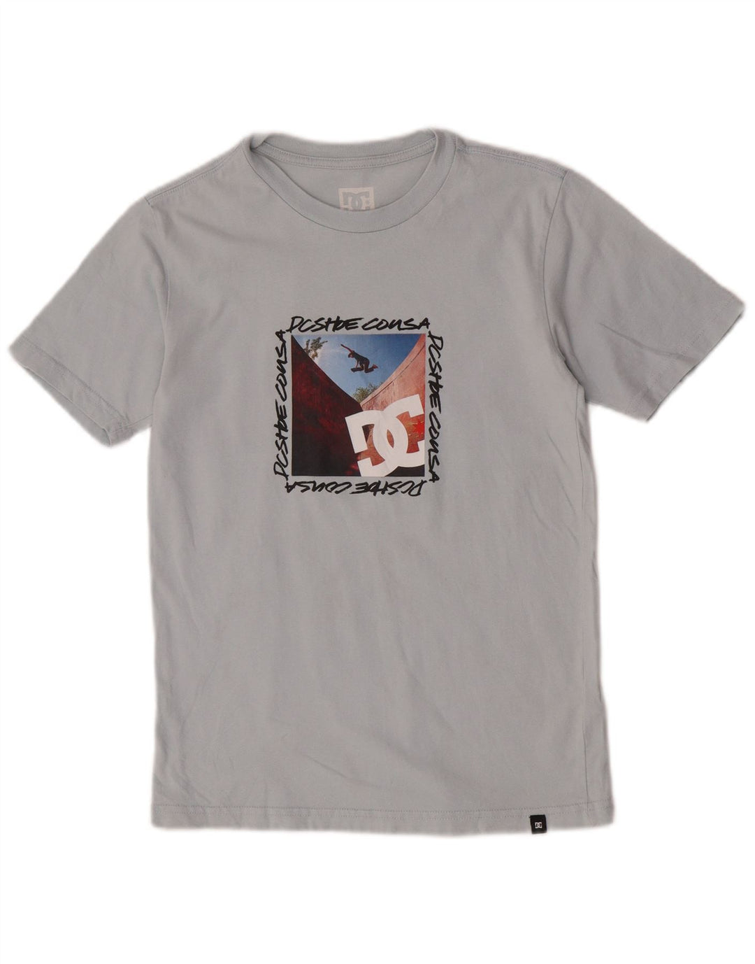 T-shirt con grafica DC per ragazzi, 13-14 anni, grande, in cotone grigio