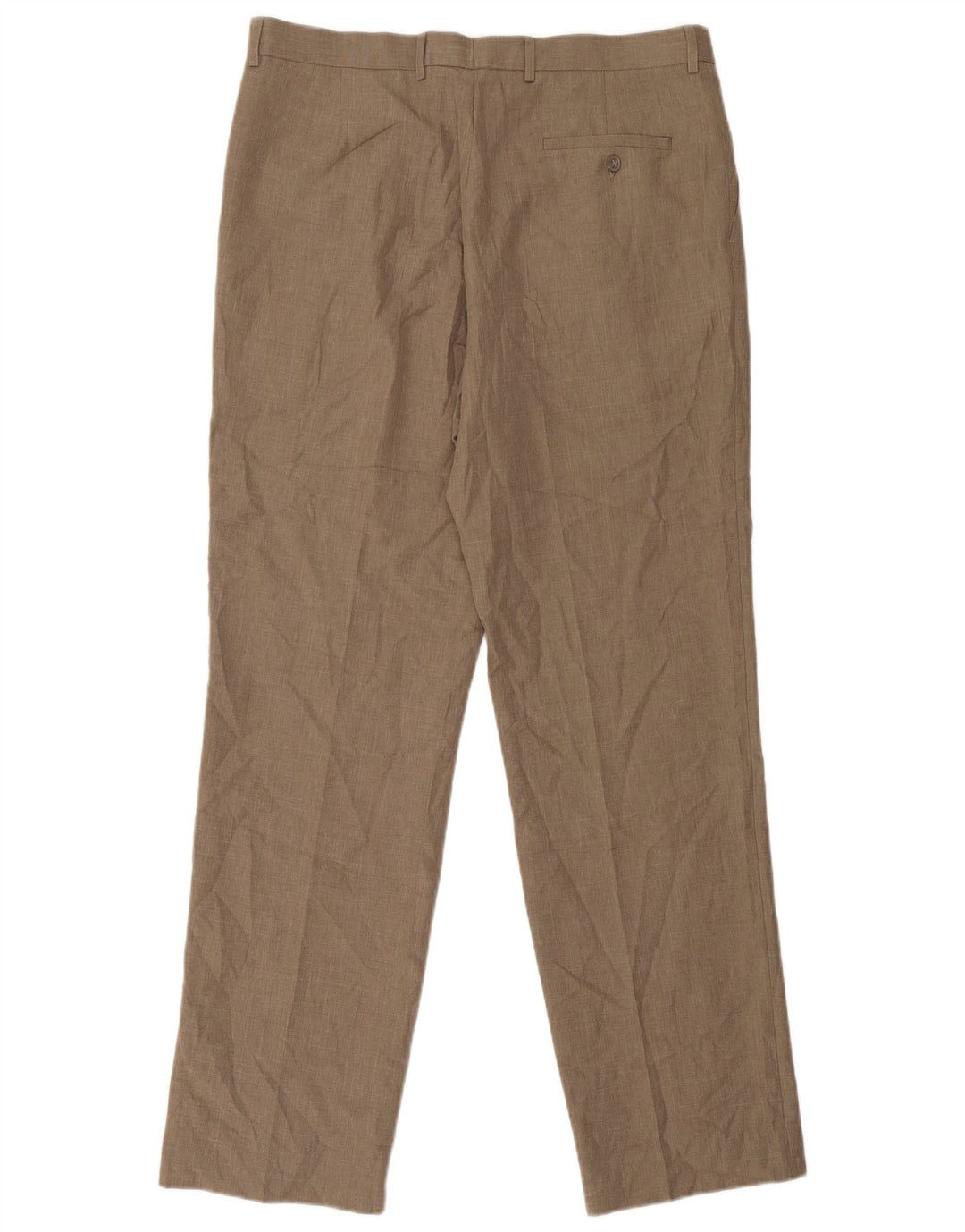 Pantaloni da abito con pegging da uomo Marks & Spencer W36 L33 Poliestere beige