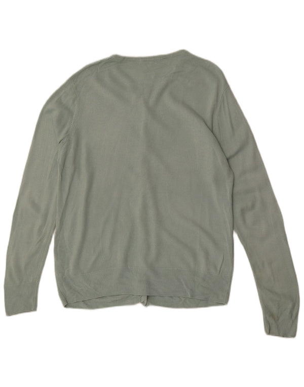 Maglione cardigan da donna Marks & Spencer UK 16 Large Green Argyle/Diamond