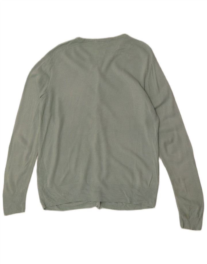 Maglione cardigan da donna Marks & Spencer UK 16 Large Green Argyle/Diamond