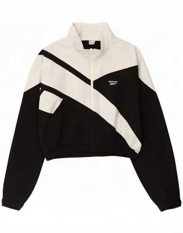 Giacca da tuta da donna Reebok UK 6 XS Black Colourblock in poliammide