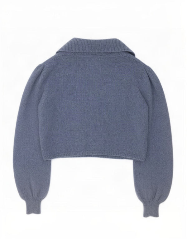 Maglione Bolero oversize da donna Zara UK 14 nylon blu medio