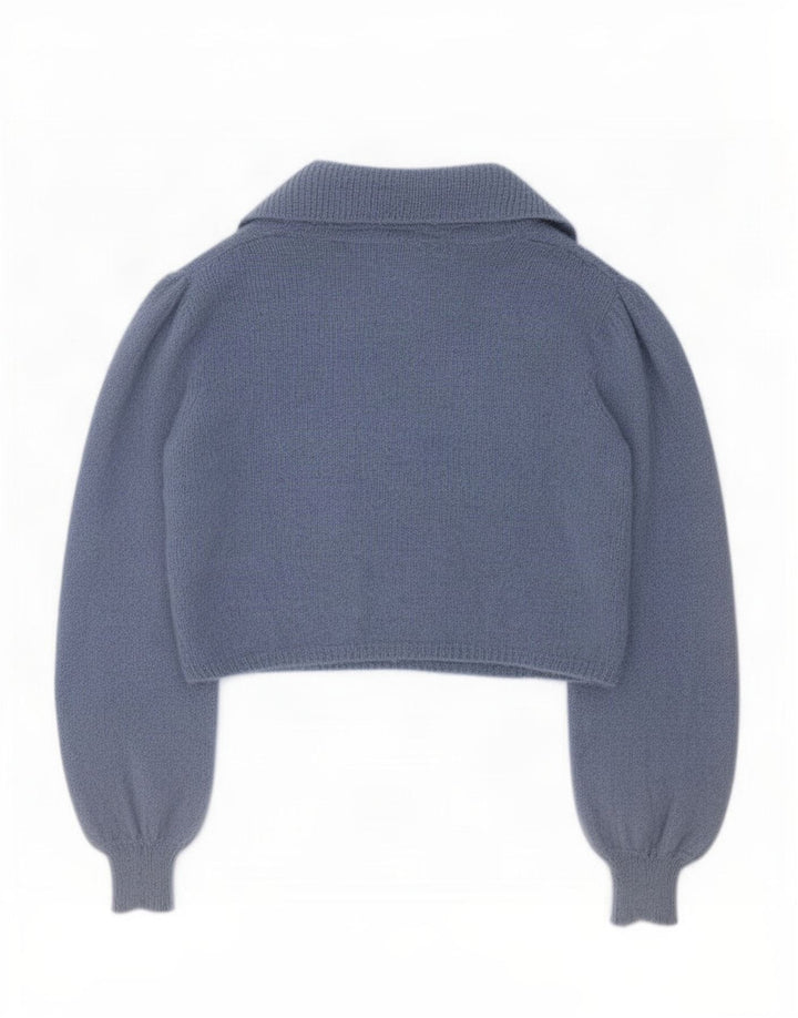 Maglione Bolero oversize da donna Zara UK 14 nylon blu medio