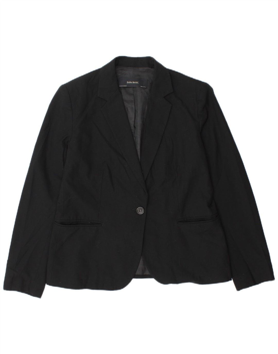 Giacca blazer a 1 bottone da donna Zara EU 42 grande poliestere nero