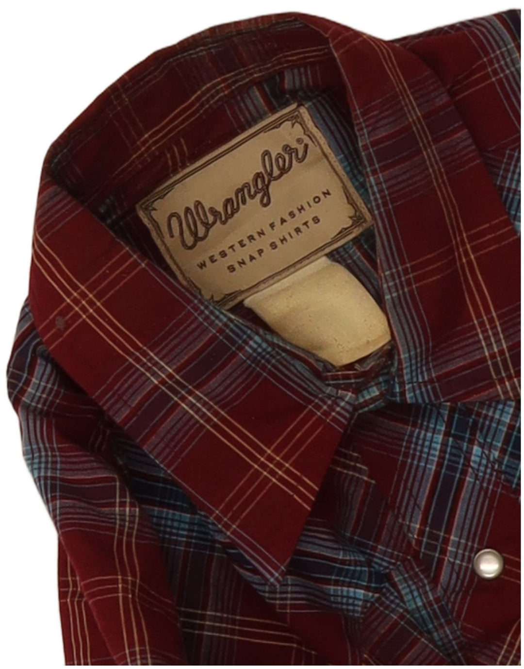 Camicia western da uomo Wrangler a quadri bordeaux medio