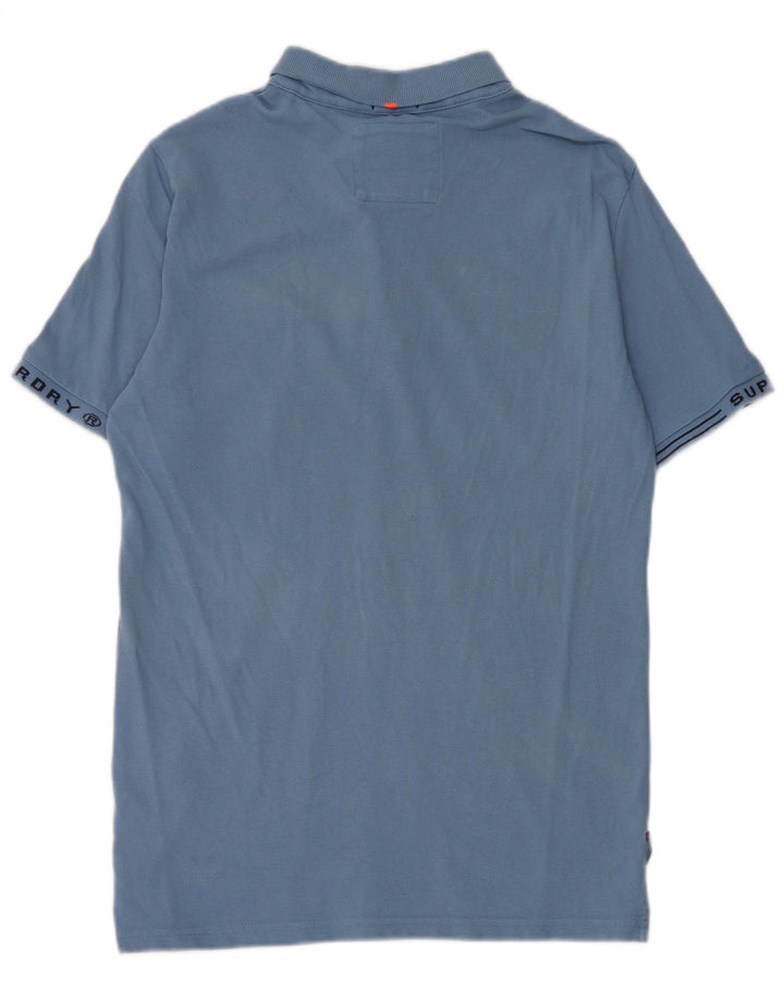 Polo grafica da uomo Superdry in cotone blu medio