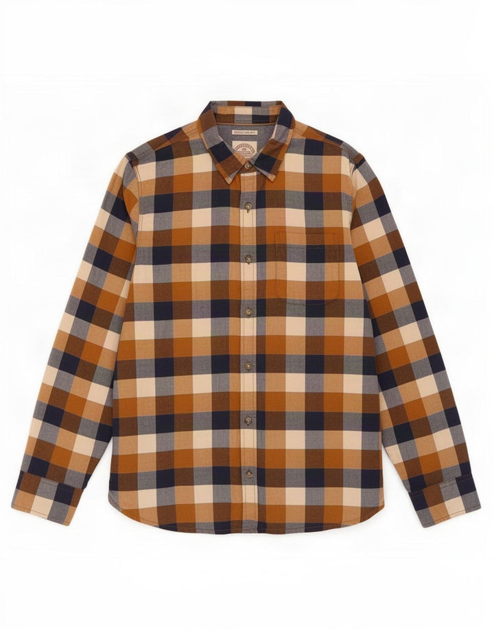 Camicia da uomo dalla vestibilità regolare Fat Face in cotone a quadretti multicolore medio