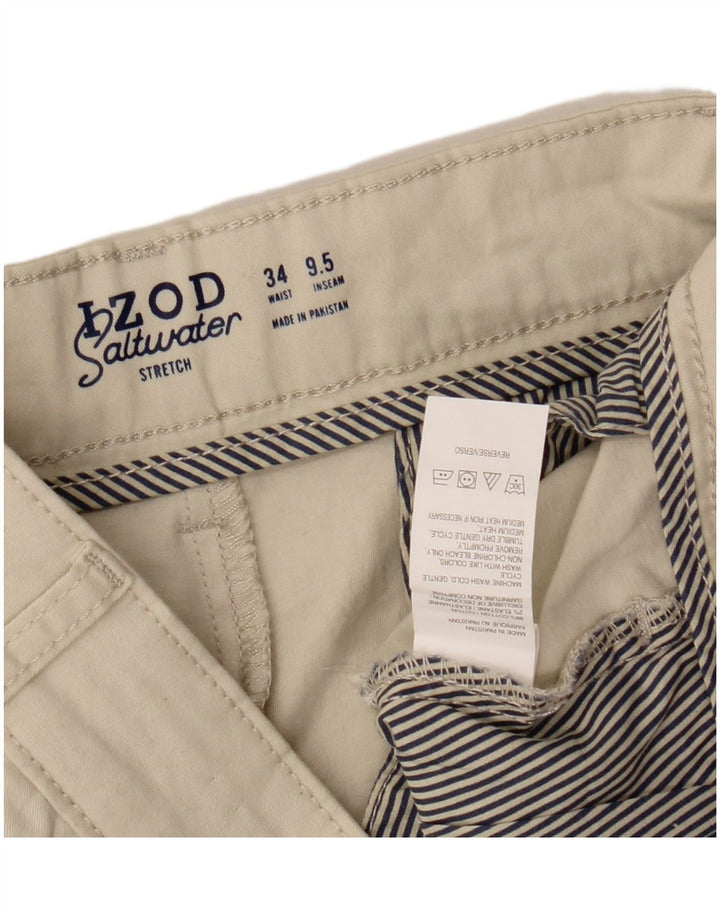 Pantaloncini chino da uomo Izod Salt Water W34 Large in cotone beige