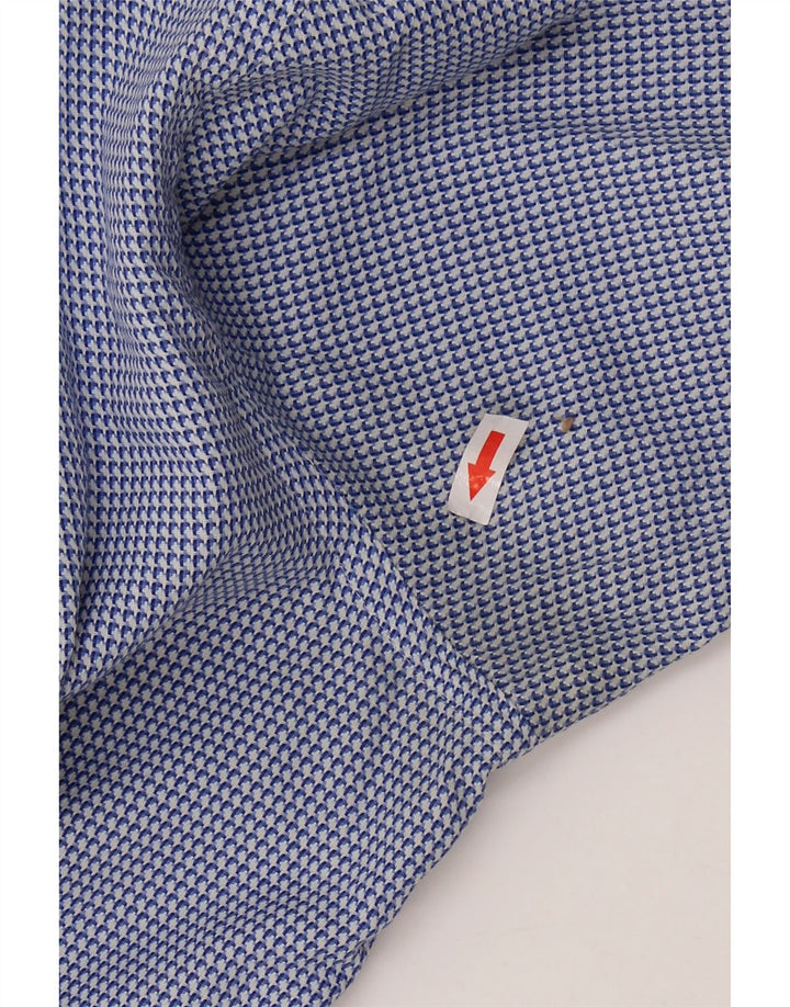 Camicia HUGO BOSS da uomo vestibilità regolare taglia 44 17 1/2 XL cotone pied de poule blu