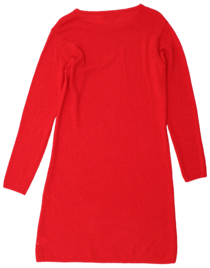 Abito maglione a maniche lunghe da donna Max Mara UK 12 rosso medio