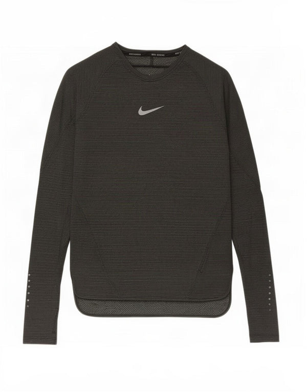 Maglia Nike da uomo a manica lunga piccola in poliestere a righe kaki
