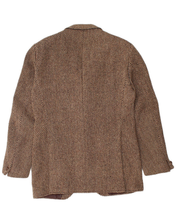 HARRIS TWEED Giacca blazer a 3 bottoni da uomo UK 38 Lana nuova marrone medio