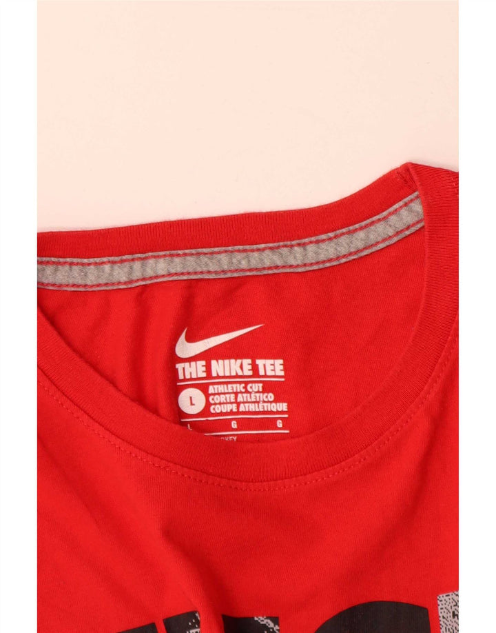 T-shirt grafica Nike da uomo con taglio atletico, grande, in cotone rosso