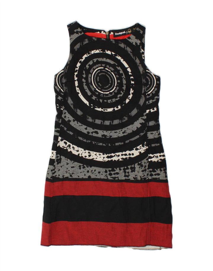 DESIGUAL Womens Sleeveless Sheath Dress EU 40 Medium Black Colourblock Vintage Desigual and Second-Hand Desigual from Messina Hembry 