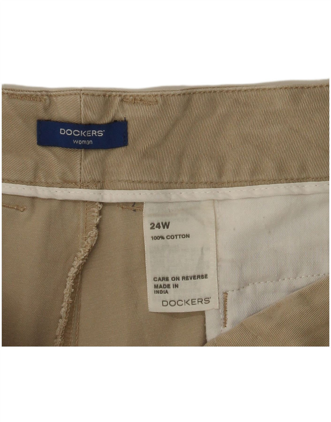 DOCKERS Pantaloncini cargo da donna US 24 4XL W48 Cotone beige