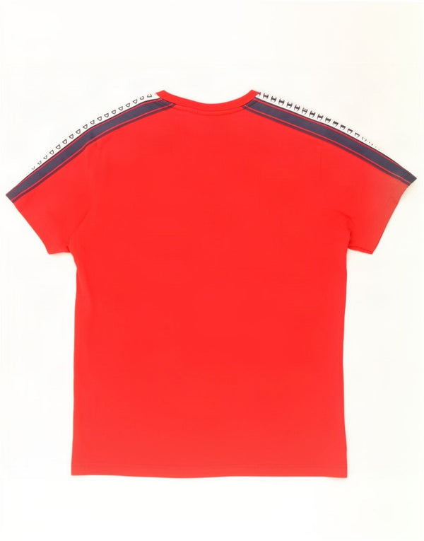 T-shirt grafica da uomo Champion Top in cotone color block rosso medio