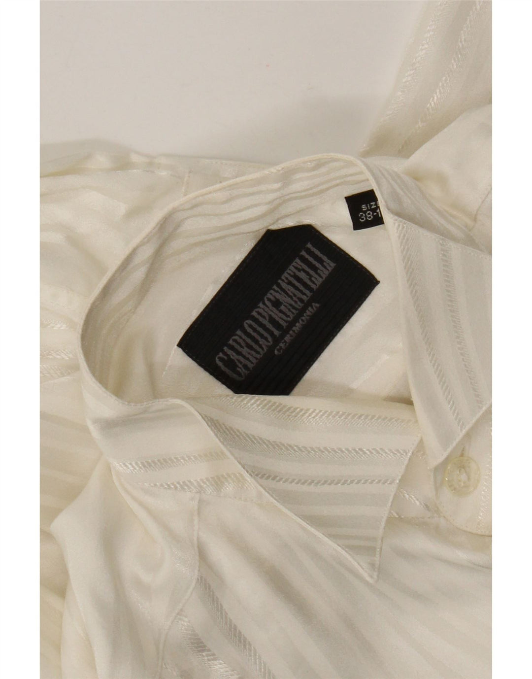 Camicia formale da uomo Carlo Pignatelli taglia 38 15 gessato bianco medio
