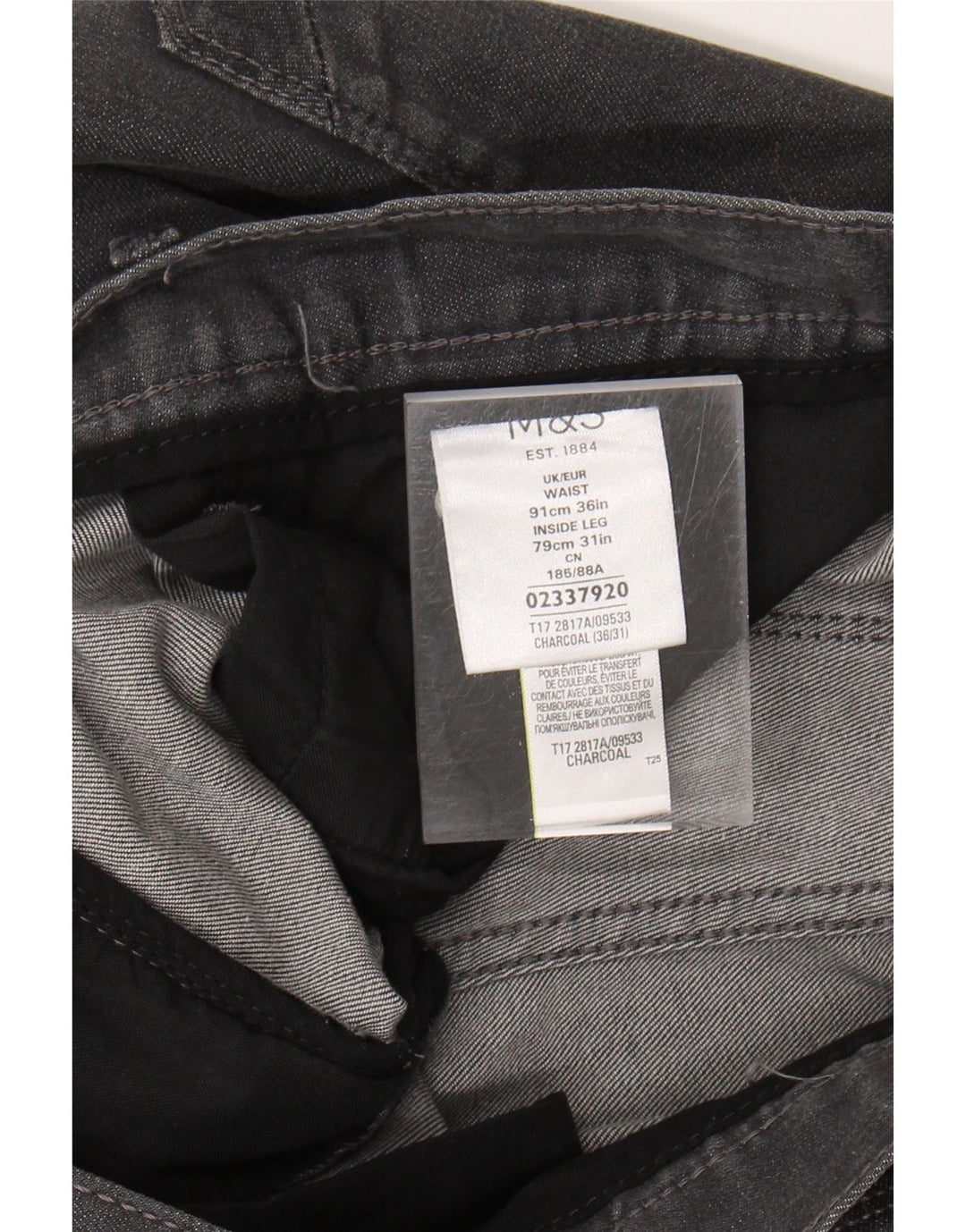 MARKS & SPENCER Mens Straight Jeans W36 L31 Grey Cotton