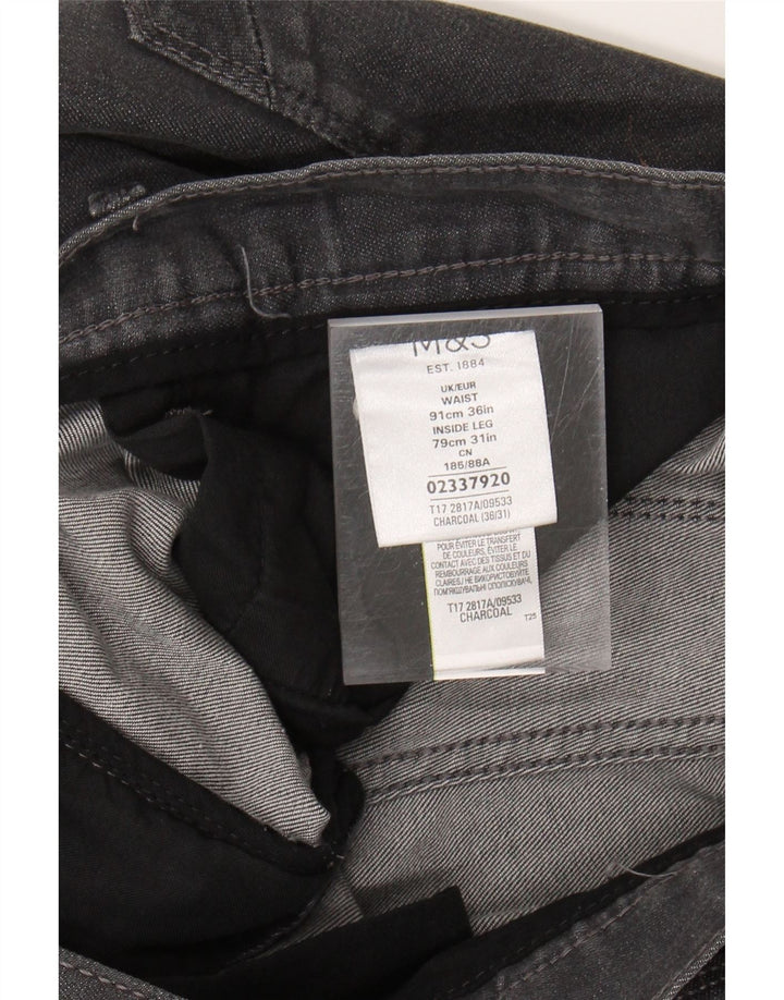 MARKS & SPENCER Mens Straight Jeans W36 L31 Grey Cotton