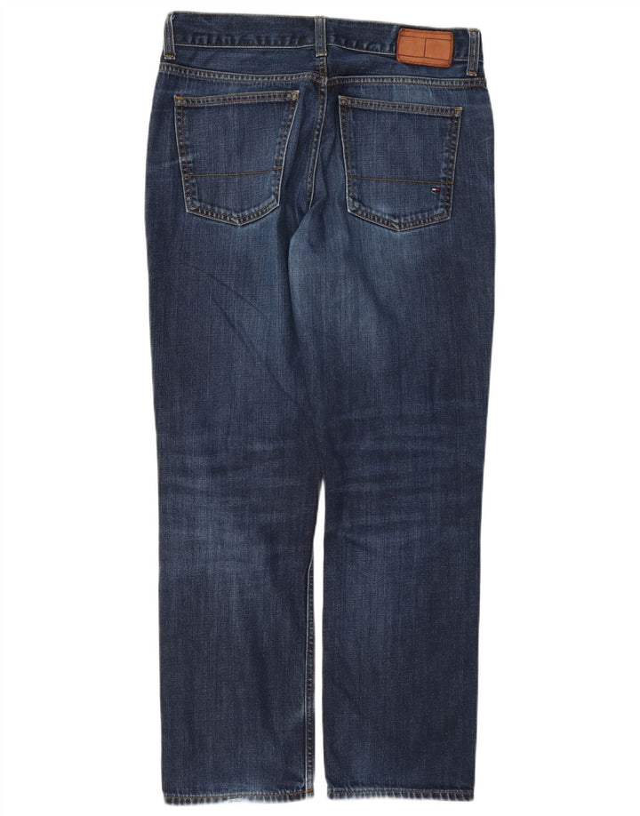 Jeans dritti da uomo Tommy Hilfiger W32 L30 cotone blu navy