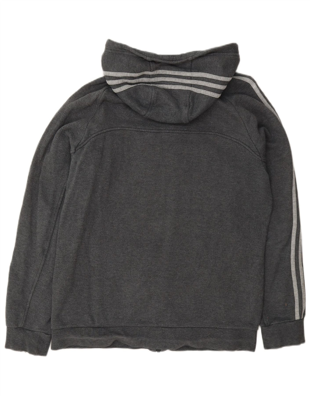 Maglione con cappuccio e zip Adidas da uomo in cotone grigio medio