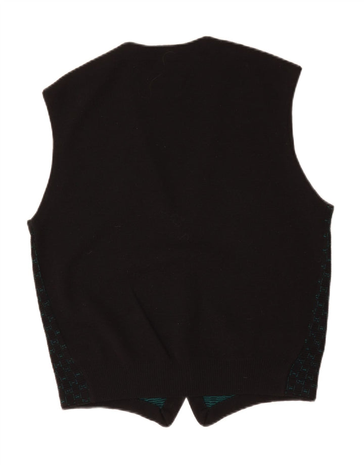 Maglione cardigan senza maniche da uomo Il Granchio piccolo quadretto nero