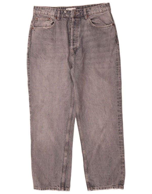 Jeans dritti da donna Zara EU 42 Large W32 L27 Grigio