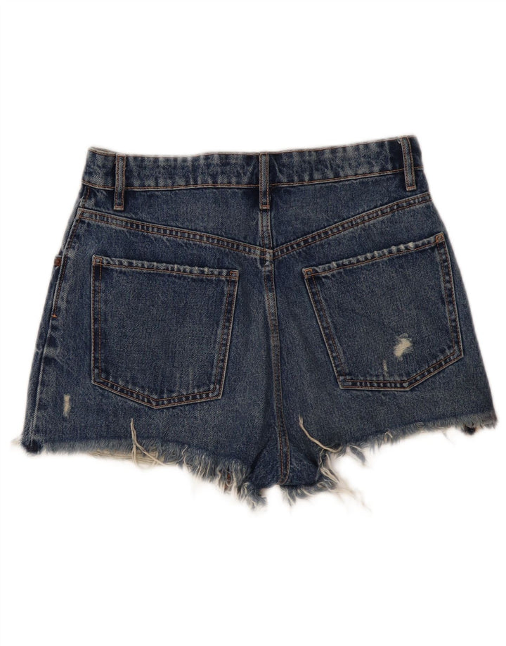 Pantaloncini di jeans invecchiati Zara da donna EU 38 piccoli W28 blu