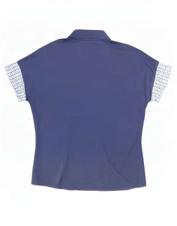 T-shirt Adidas da uomo con zip sul collo, XL, blu navy screziato