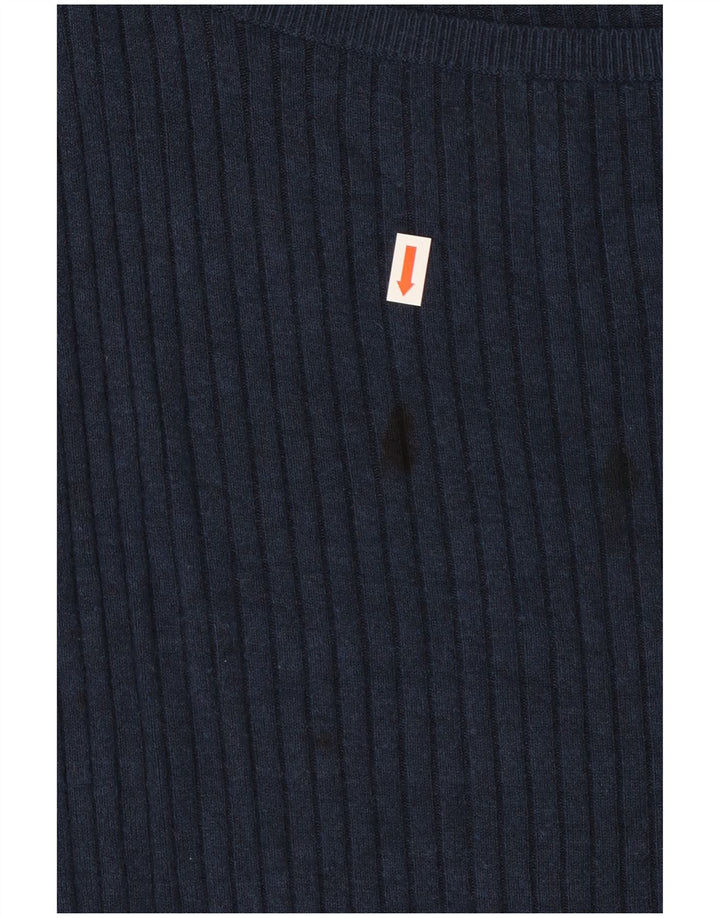 Top manica lunga da donna Marks & Spencer UK 24 4XL viscosa blu navy