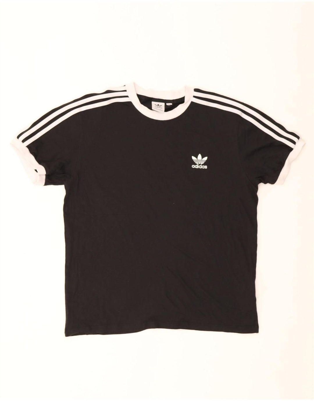 T-shirt Adidas da uomo Top media in cotone nero