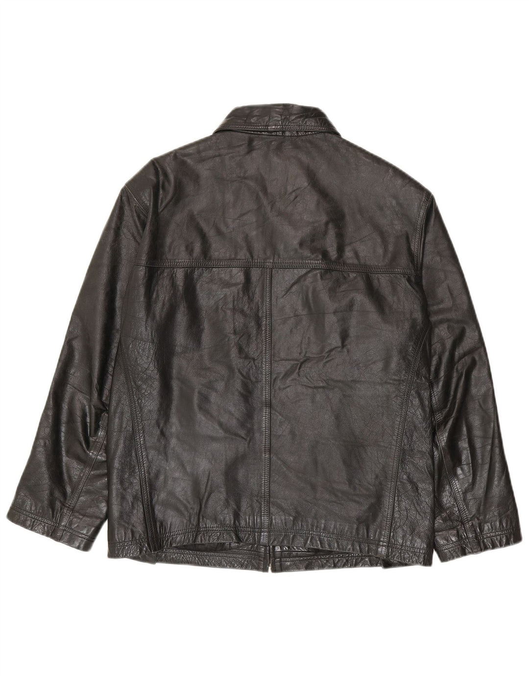 Giacca in pelle vintage da uomo UK 36 piccola nera