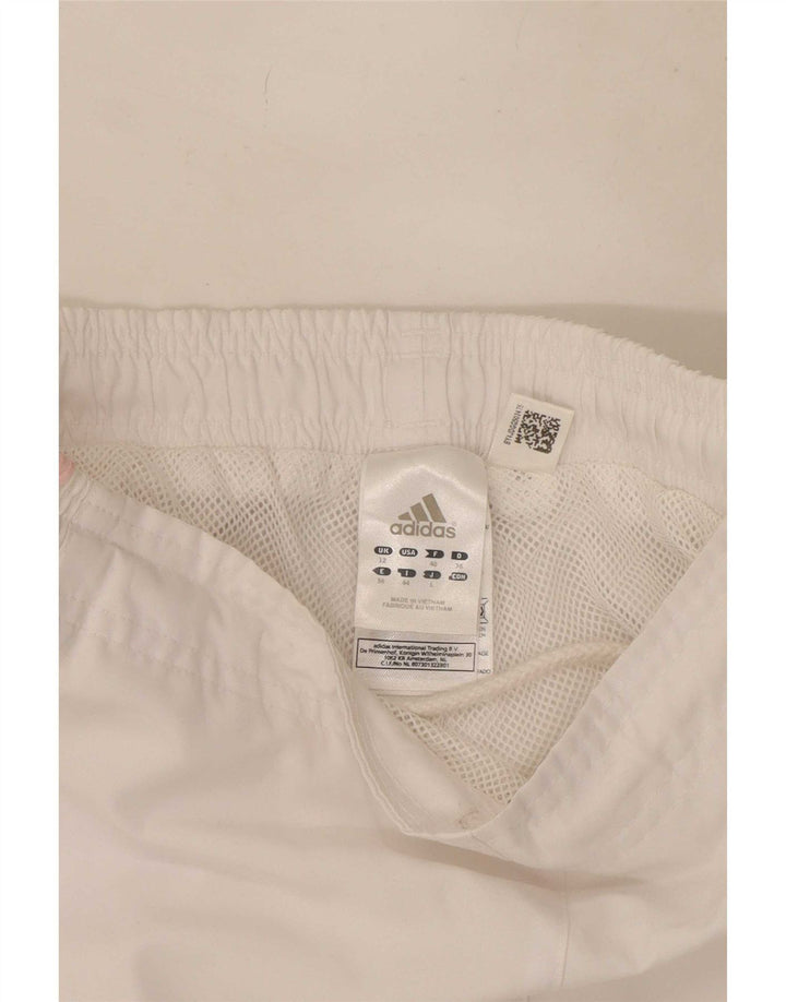 Pantaloni da tuta Adidas Capri da donna UK 12 poliestere bianco medio