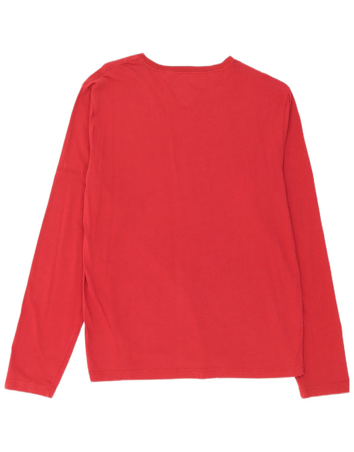 Tommy Hilfiger Uomo Graphic Top Manica Lunga XL Rosso Cotone
