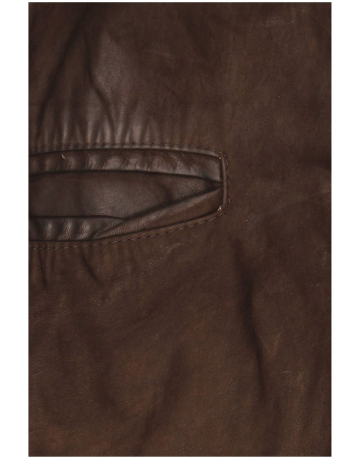 Giacca in pelle vintage da uomo IT 48 in pelle marrone medio