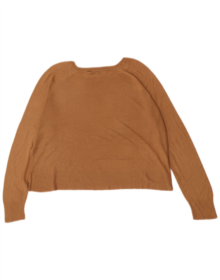 Maglione maglione oversize con scollo a barca da donna Zara UK 10 piccolo marrone