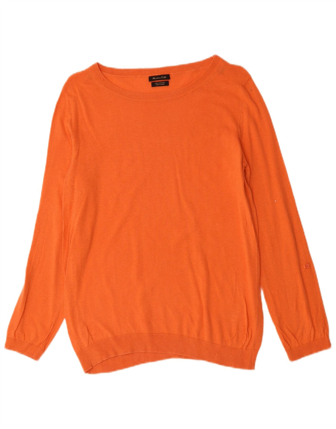 MASSIMO DUTTI Maglione da donna con scollo a barchetta UK 14 Seta arancione medio