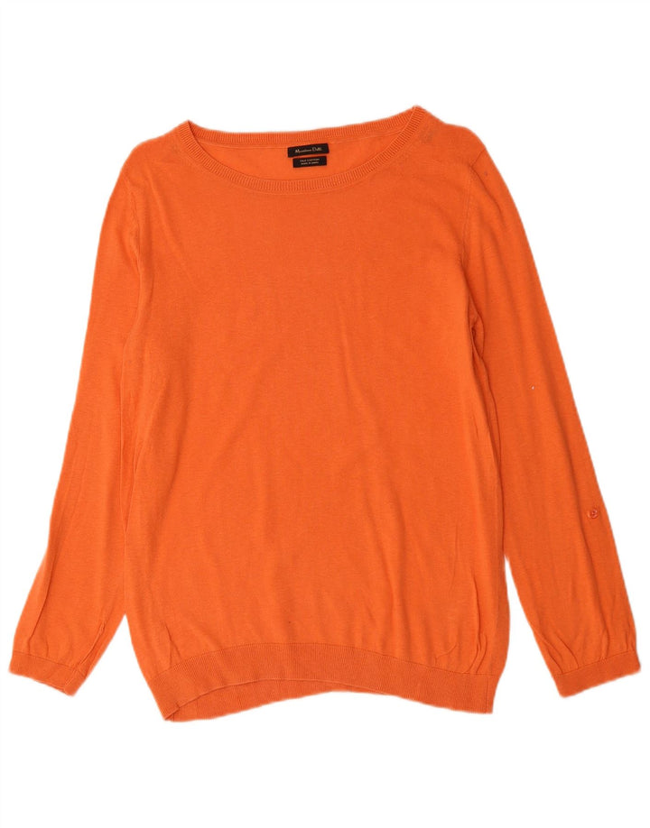 MASSIMO DUTTI Maglione da donna con scollo a barchetta UK 14 Seta arancione medio