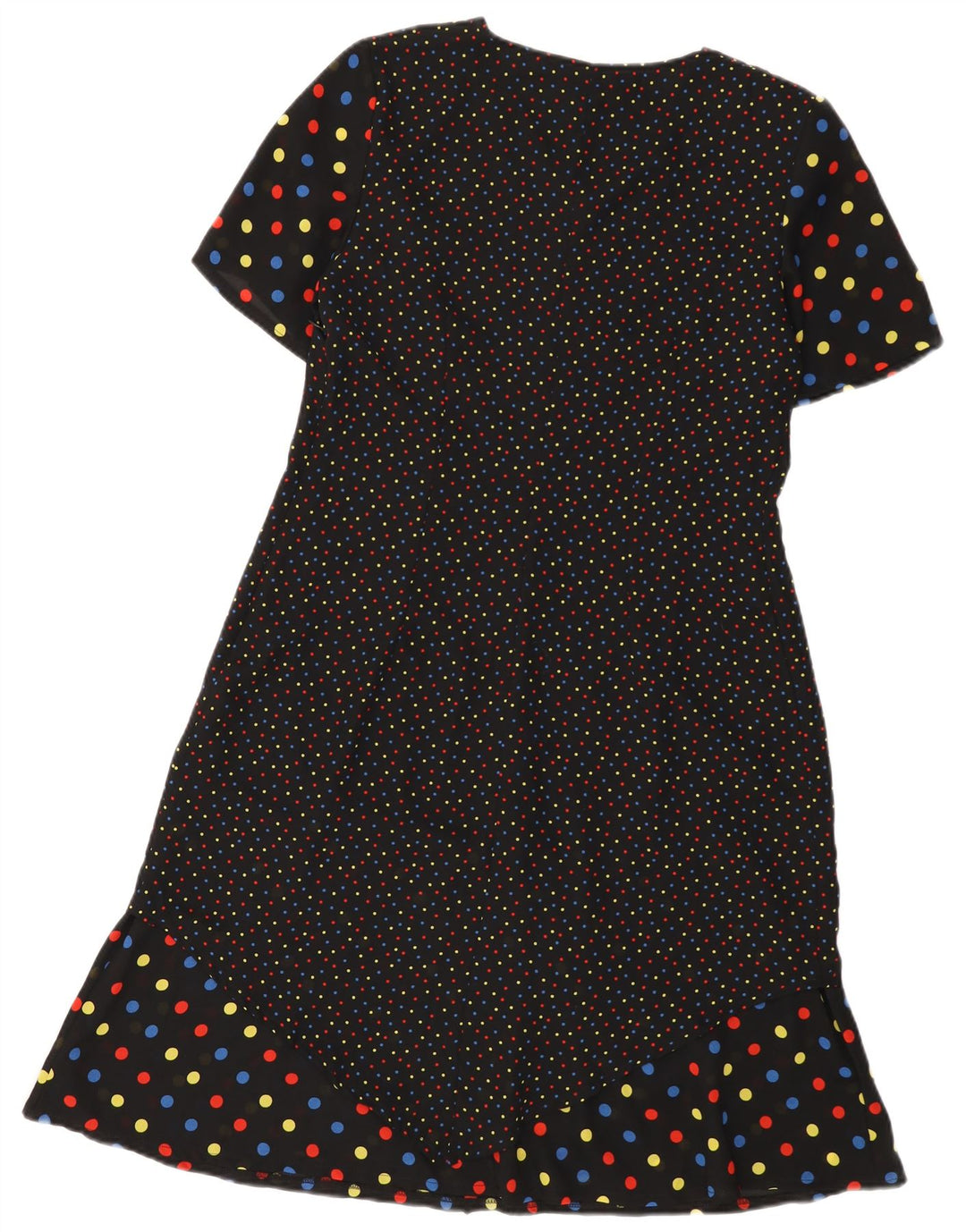 Abito a trapezio da donna vintage IT 48 XL Poliestere maculato nero