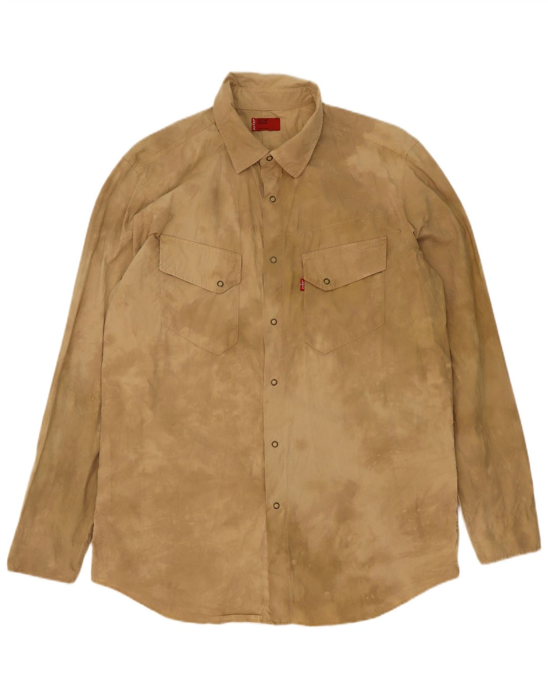 Camicia da uomo Levi's Media Beige Tie Dye in cotone