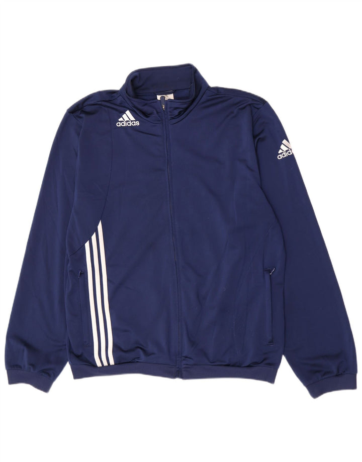 Adidas Giacca da tuta grafica da uomo UK 44/46 Large Blu Navy Poliestere