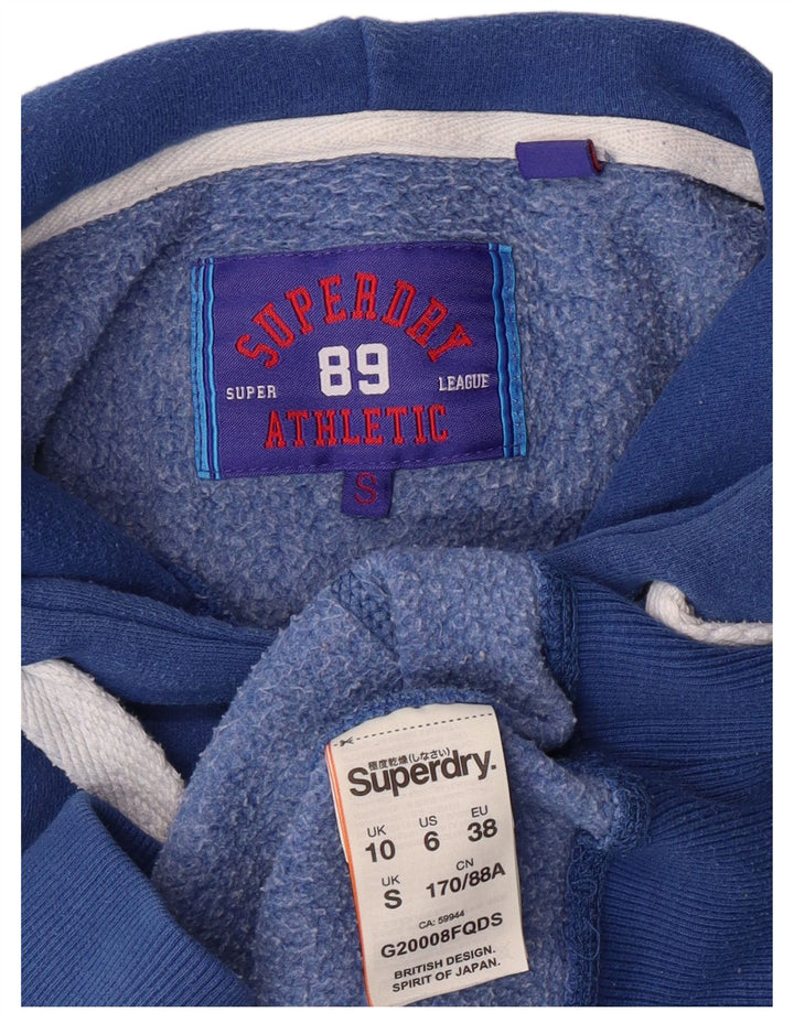 Maglione con cappuccio oversize con grafica da donna SUPERDRY UK 10 piccolo cotone blu